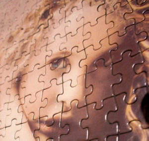Puzzle with face of a girl on it